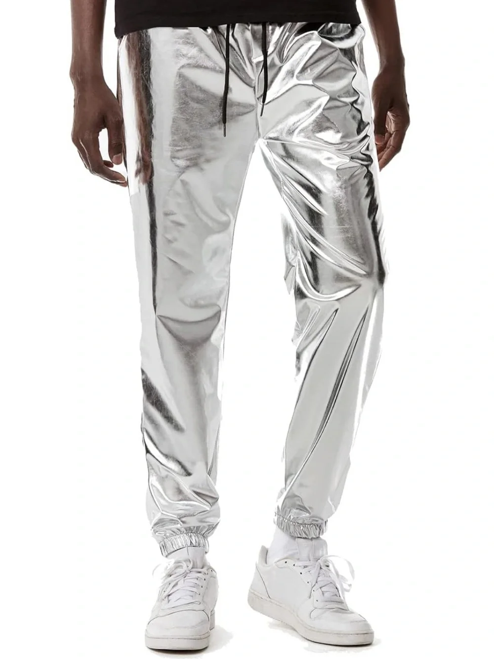 NWT Men's Metallic Silver Jogger Pants